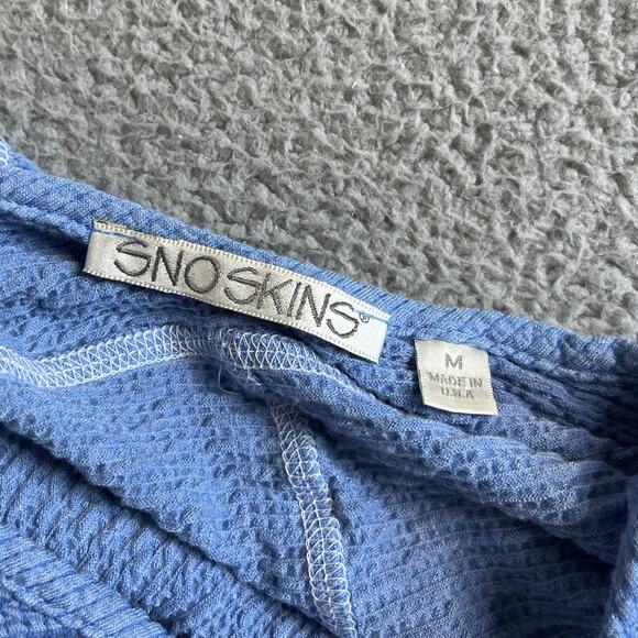 Sno Skins Top Medium Oversized Contrast Stitch Knit Breathable Blue Boxy Beach - Picture 7 of 13